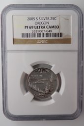 Silver 2005-S State Quarter (Oregon) NGC PF 69 Ultra Cameo