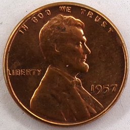 1957 Lincoln Wheat Cent Brilliant Uncirculated Red