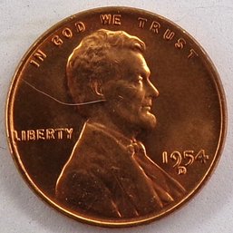 1954-D Lincoln Wheat Cent Brilliant Uncirculated Red