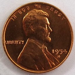 1954-D Lincoln Wheat Cent Brilliant Uncirculated Red