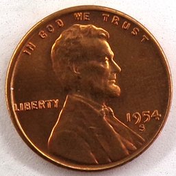 1954-S Lincoln Wheat Cent Brilliant Uncirculated Red