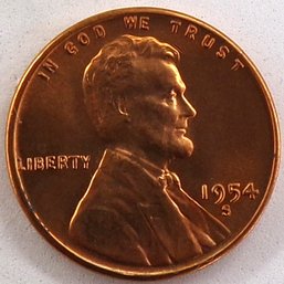 1954-S Lincoln Wheat Cent Brilliant Uncirculated Red