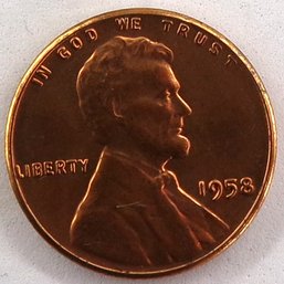 1958 Lincoln Wheat Cent Brilliant Uncirculated Red