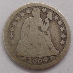 1854 Seated Liberty Silver Dime