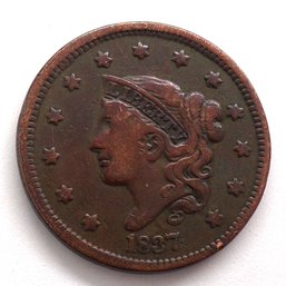 1837 Matron Head Modified Large Cent (Small Letters)