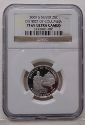 Silver 2009-S (Proof) U.S. Territories Quarter (DISTRICT OF COLUMBIA) NGC PF 69 Ultra Cameo