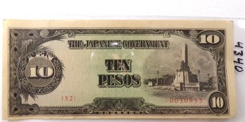 WWII 1942-1945 Japanese Government-10 Pesos 'Philippines'