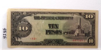 WWII 1942-1945 Japanese Government-10 Pesos 'Philippines'