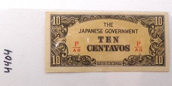 WWII 1942-1945 Japanese Government-10 Centavos 'Philippines'