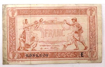 France - 1917 - 1 Franc Note - Military Issued - P# M2