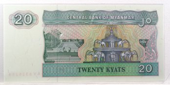 Central Bank Of Myanmar 20 Kyats Crisp Uncirculated