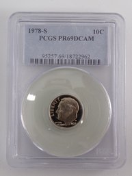 1978-S Roosevelt Dime 10-Cent PCGS PR69DCAM GEM Brilliant Uncirculated