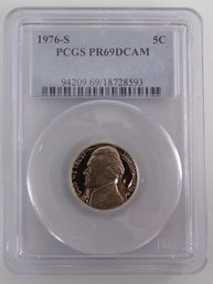 1976-S Jefferson Nickel 5-Cent PCGS PR69DCAM GEM Brilliant Uncirculated