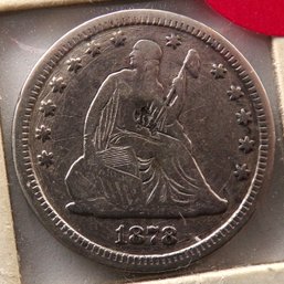 1878-CC (Carson City) Seated Liberty Silver Quarter (Type 4-'Motto Above Eagle, No Arrows)