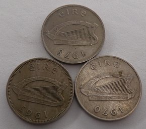 Republic Of Ireland (3 Coins) 1963 1 Shilling, 1970 & 1978 5 Pence