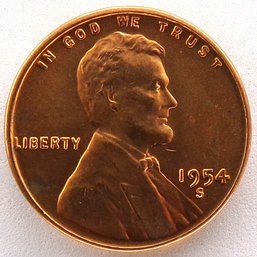 1954-S Lincoln Wheat Cent Brilliant Uncirculated Red