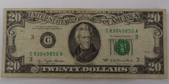 1977 $20 Federal Reserve Note Lightly Uncirculated