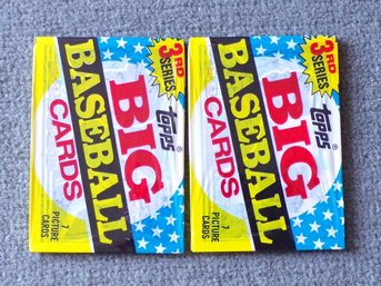 Two Unopened 1989 Topps Wax Packs Big Baseball Cards 3rd Series