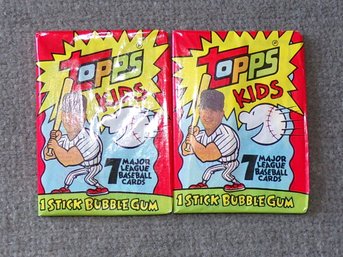Two 1992 Unopened Topps Kids Wax Packs Baseball Cards