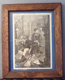 Antique Large Framed Newspaper Picture (Harper's Weekly 11-13-1869) 'RUINED' Drawn By C. G. Bush