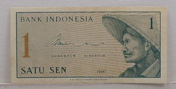 Vintage Bank Of Indonesia 1964 1 Sen Crisp Uncirculated
