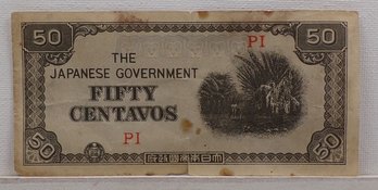 WWII 1942-1945 Japanese Government-50 Centavos 'Philippines'