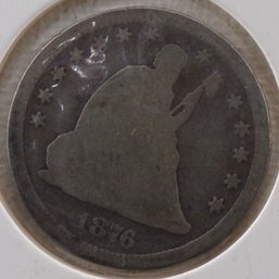 1876-CC Seated Liberty Silver Quarter Dollar