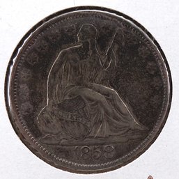 Beautiful 1858 Seated Liberty Silver Half Dollar (Type 1, No Arrows & No Motto)