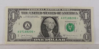 Star Note, 2017-A $1 Federal Reserve Star Note, Lightly Circulated