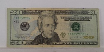 Star Note, 2004-A $20 Federal Reserve Star Note, Lightly Circulated (Semi-Scarce)
