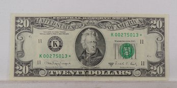 Star Note, 1988-A $20 Federal Reserve Star Note, Lightly Circulated