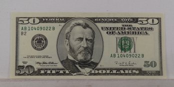 Error 'Faulty Alignment' 1996 $50 Federal Reserve Note, GEM Uncirculated