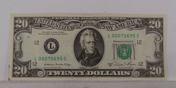 1981-A $20 Federal Reserve Note Uncirculated With Repeating Digits In (Low) Serial Number