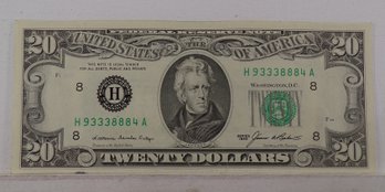 1985 $20 Federal Reserve Note GEM Uncirculated With Repeating Digits In Serial Number