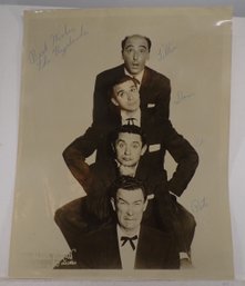Autographed Picture Of The 1940's Musical Comedy Group, The Vagabonds-Signed By The Four Original Members