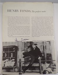 Autographed Picture Of Henry Fonda, A Broadway & Hollywood Mainstay From The 1930's Thru 1970'S