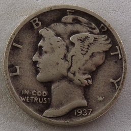 1937 Mercury Silver Dime