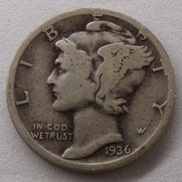 1936-S Mercury Silver Dime