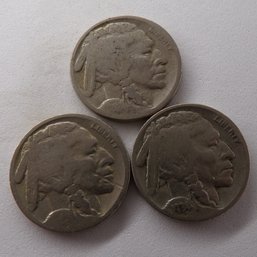 (3) Buffalo Nickels