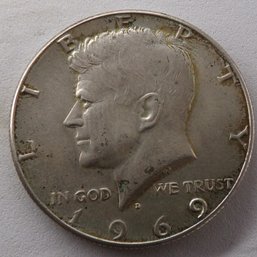 1969-D SilverClad Kennedy Half Dollar AU