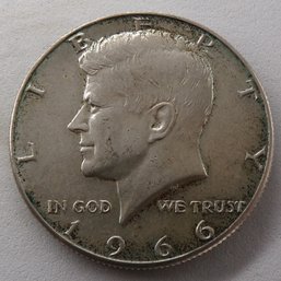 1966 SilverClad Kennedy Half Dollar AU/BU