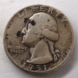 1951 Silver Washington Quarter Dollar