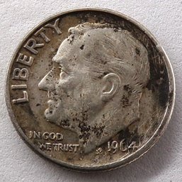 1964-D Silver Roosevelt Dime About Uncirculated