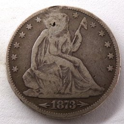 1873 Seated Liberty Silver Half Dollar (Details)