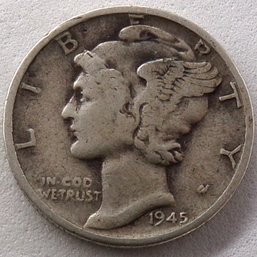 1945 Mercury Silver Dime