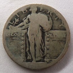 Pre 1925 S-Mint No Date Standing Liberty Silver Quarter