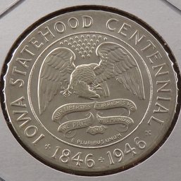 RARE 1946 Iowa Centennial Commemorative Silver Half Dollar Choice Brilliant Uncirculated (ONLY 100,057 Minted)