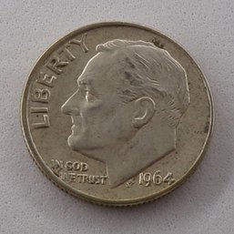 1964 Silver Roosevelt Dime Nearly Uncirculated