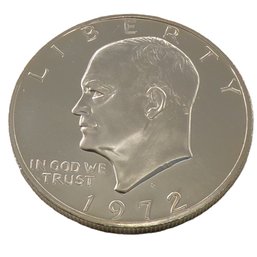 Beautiful 1972-S Proof Eisenhower Silver Dollar Mirror-Like Deep Cameo, GEM BU