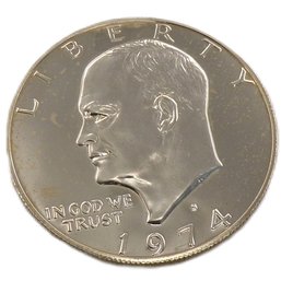 Beautiful 1974-S Proof Eisenhower Silver Dollar Mirror-Like Deep Cameo, GEM BU